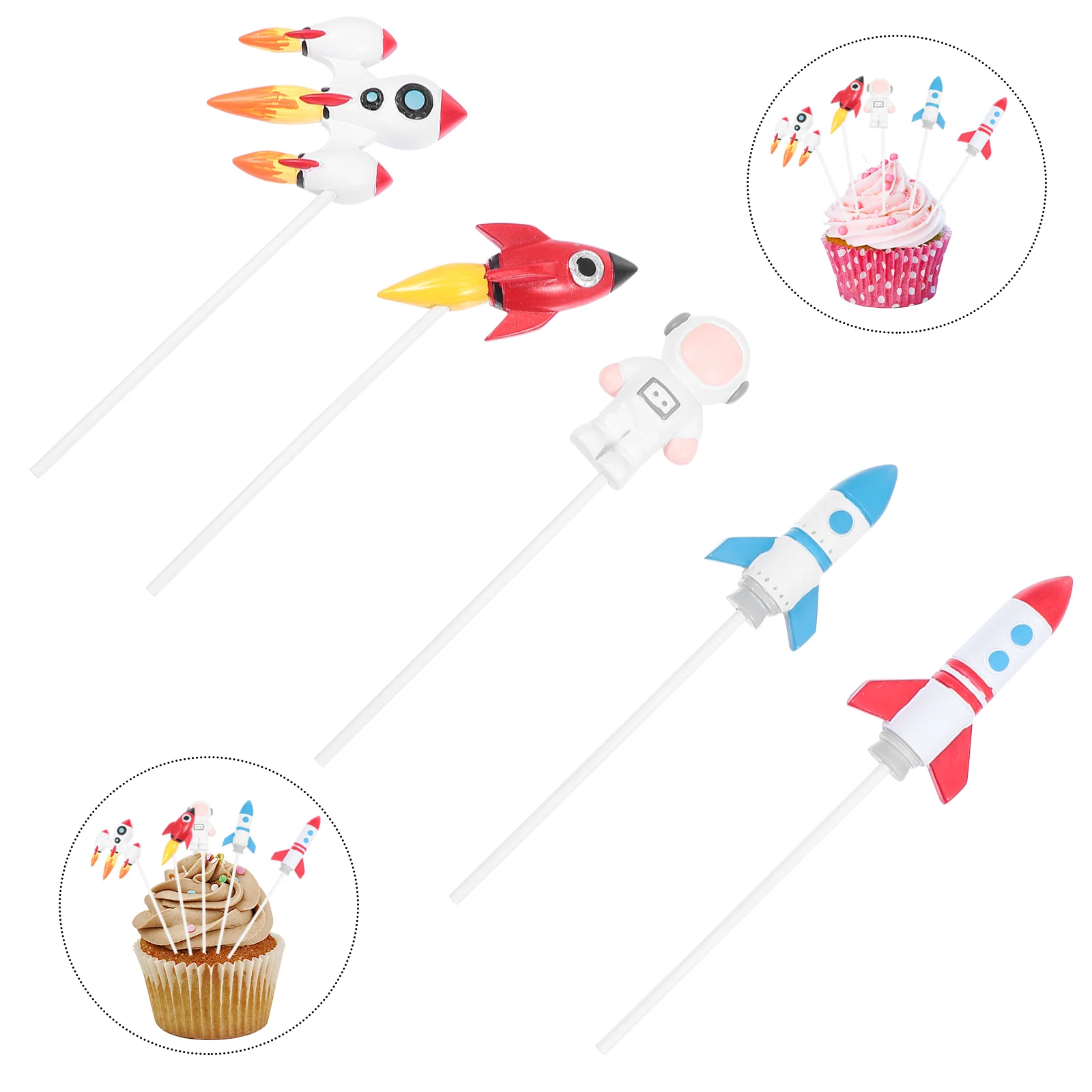 Украшения для торта в виде астронавта 4 шт.