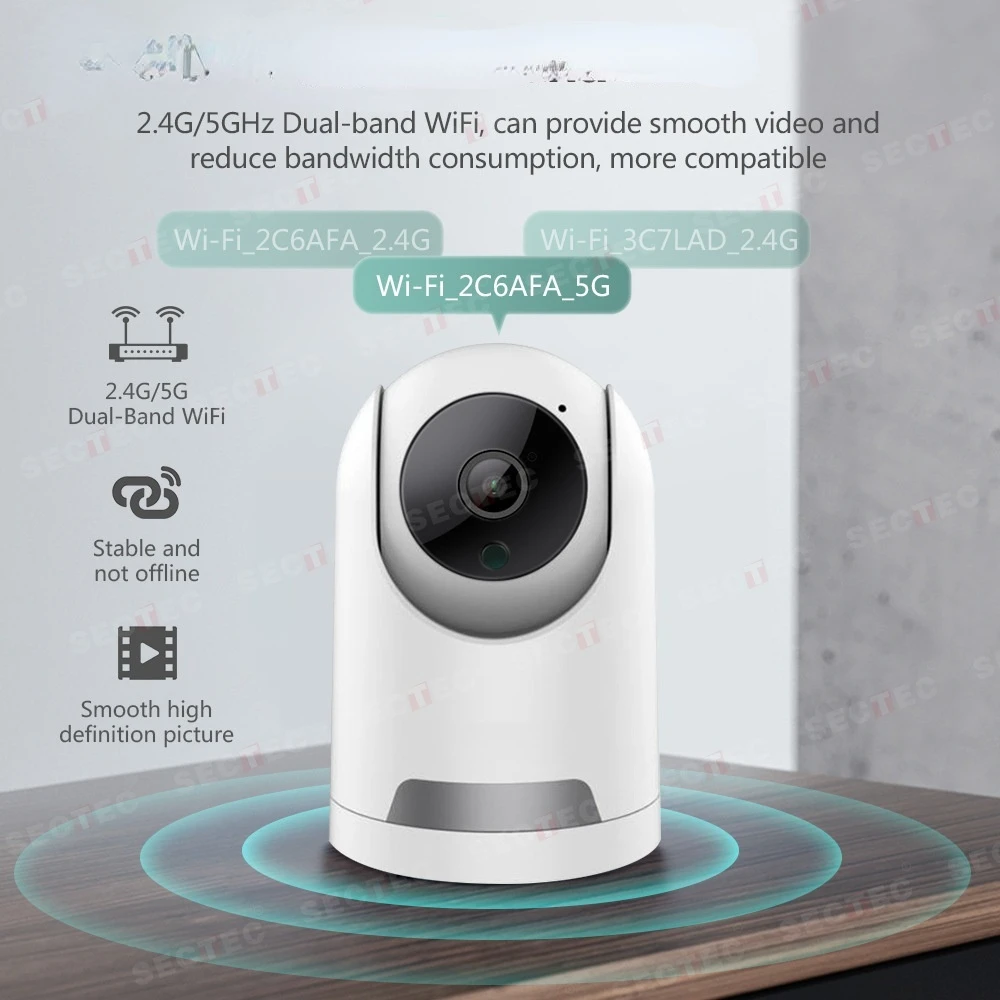 

Tuya APP 5G WIFI camera indoor smart auto tracking 1080P Wifi Mini Camera baby monitor pet camera security camera system