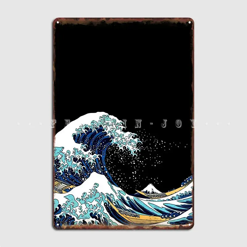 

Kanagawa Great Wave Poster Metal Plaque Mural Cinema Kitchen Funny Wall Decor Tin Sign Posters