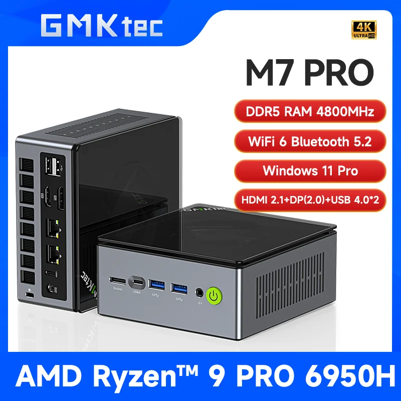 Мини-ПК GMKtec M7 PRO AMD Ryzen9 6950H NUCBOX Radeon™680 м Window 11 Pro WIFI 6 USBC 4 0