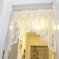 white swag valance curtains for bedroom door way window hollow butterfly lace sheer voile bath room door balcony decoration