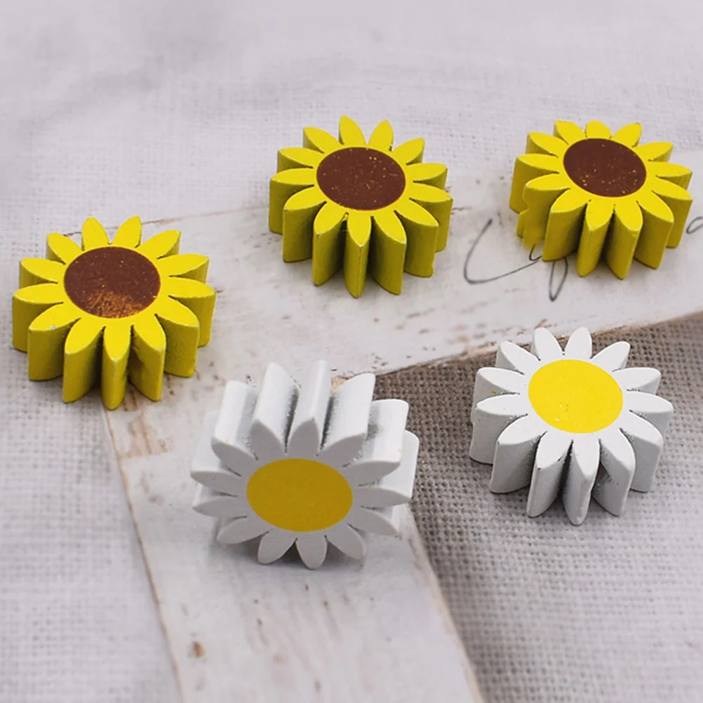 

20 шт. небольшие бусины, деревянные бусины, Декор, фермерские бусины, декоративные бусины-Маргаритки, бусины для рукоделия