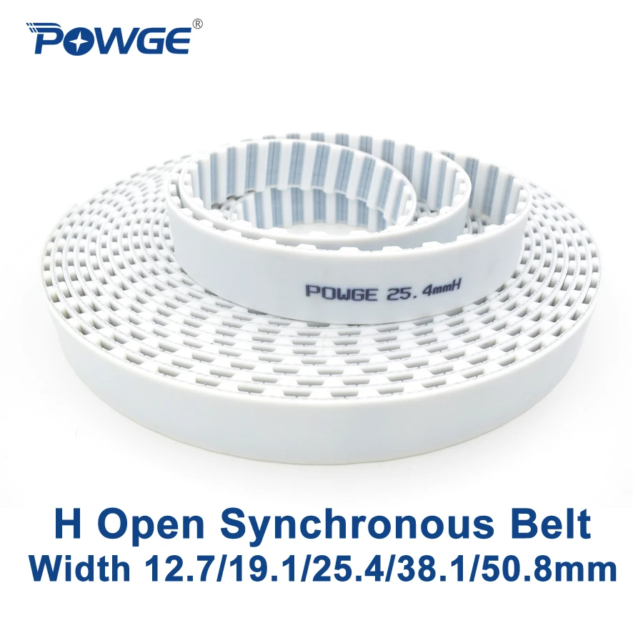 

Ремень синхронный POWGE PU H, ширина 12,7/19,1/25,4/38,1/50,8 мм, шаг 12,7 мм, H ремень ГРМ полиуретан, сталь H, шкив ремня