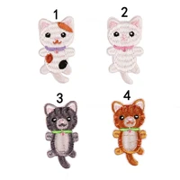 100pcslot anime embroidery patch clothing decoration accessories cute animals cat kitten diy iron heat transfer applique