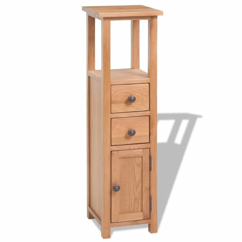 

Corner Cabinet Solid Oak 10.2"x10.2"x37" Brown