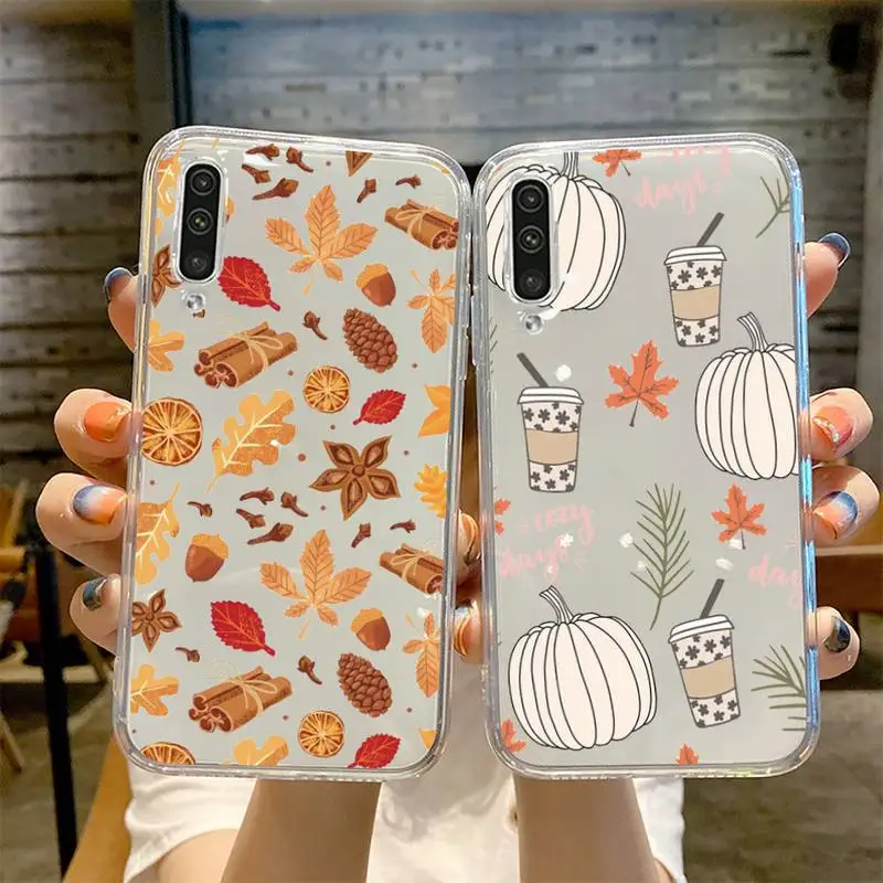 

fall leaf Autumn Pumpkin Phone Case Transparent for Xiaomi Poco F3 X3 nfc m3 mi Redmi note 11 10t 10 8 9 pro lite