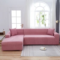 stretch sofa cover for living room plain sofas chairs covers couch corner slipcover l shape funda de sof%c3%a1 pink grey yellow