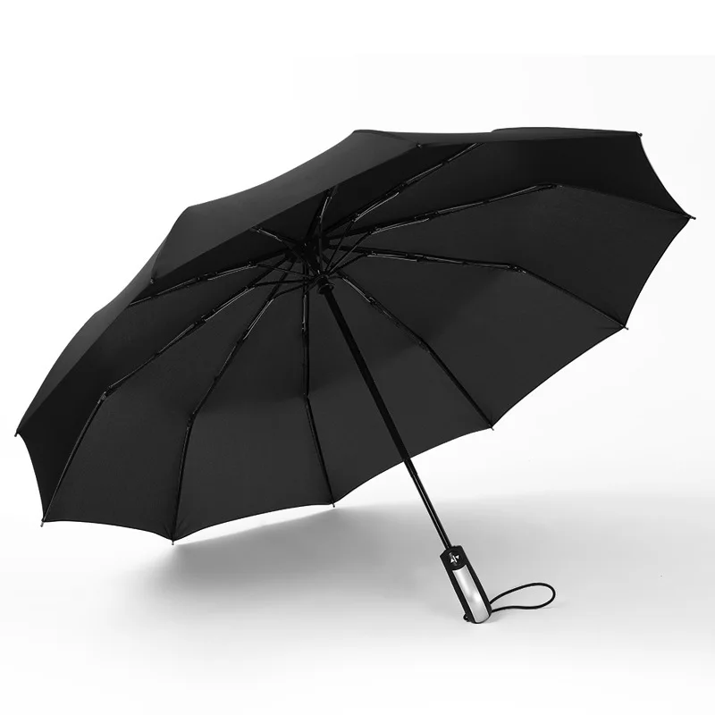 

Full automatic folding umbrella business men's large 10 bone double umbrella rainy dual umbrella ten bone triple umbrella