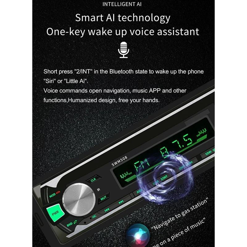Автомагнитола 1 DIN автомобильная стерео аудиосистема Bluetooth с USB/SD/AUX картой