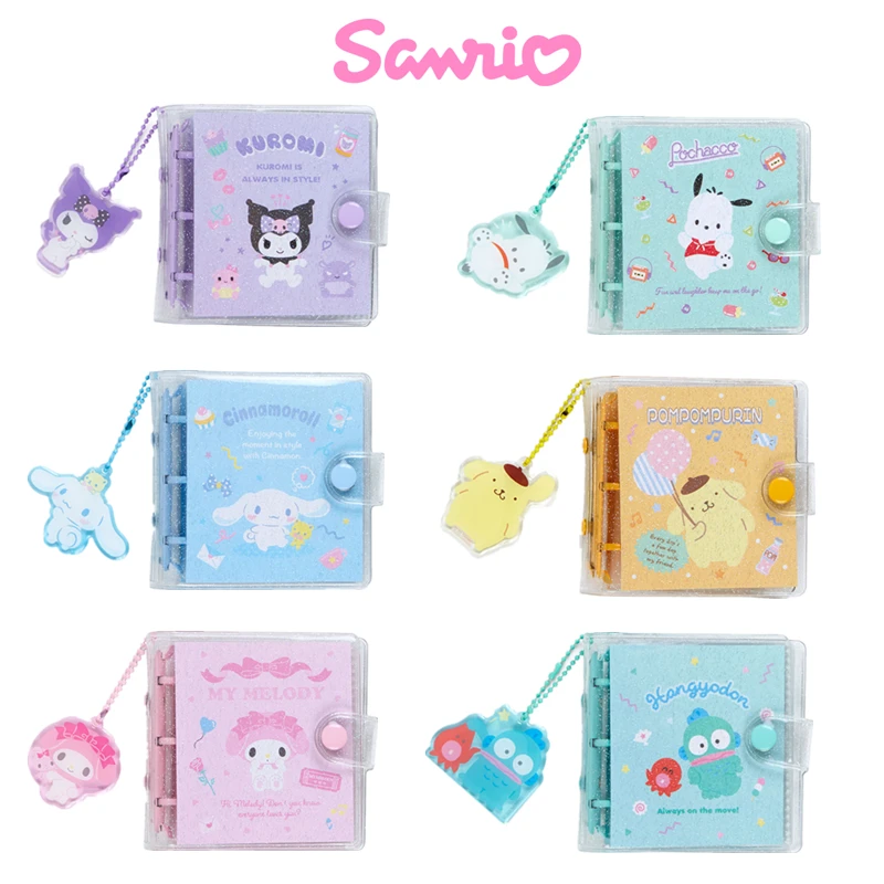 

Sanrio 3 Inches Card Storage Book Cool Kuromi Cinnamoroll Mymelody Pochacco Pompom Purin Kawaii Anime Plush Toy for Girl Gift