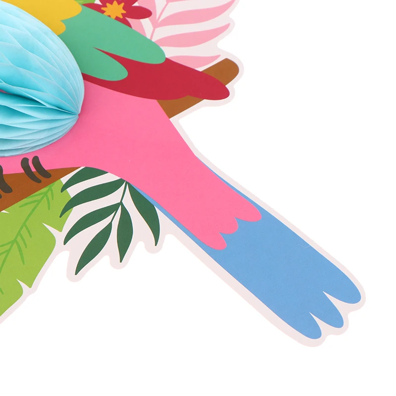 3 шт. тропические бумажные попугаи в виде сот |