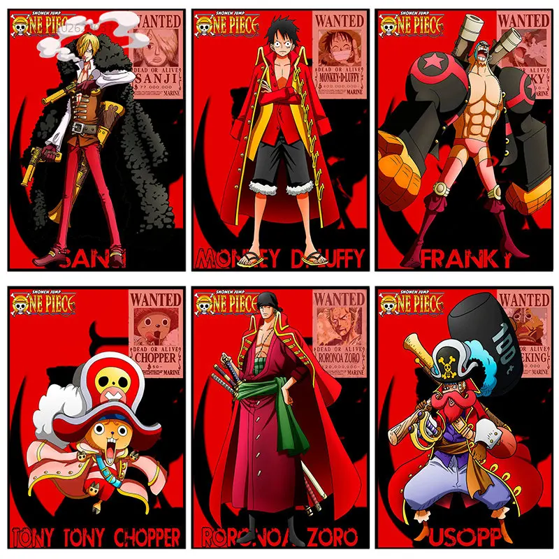 

Цифровая масляная живопись, японская анимация, Луффи, сделай сам, ручная роспись, холст по номерам для заполнения, украшение для дома, подарки