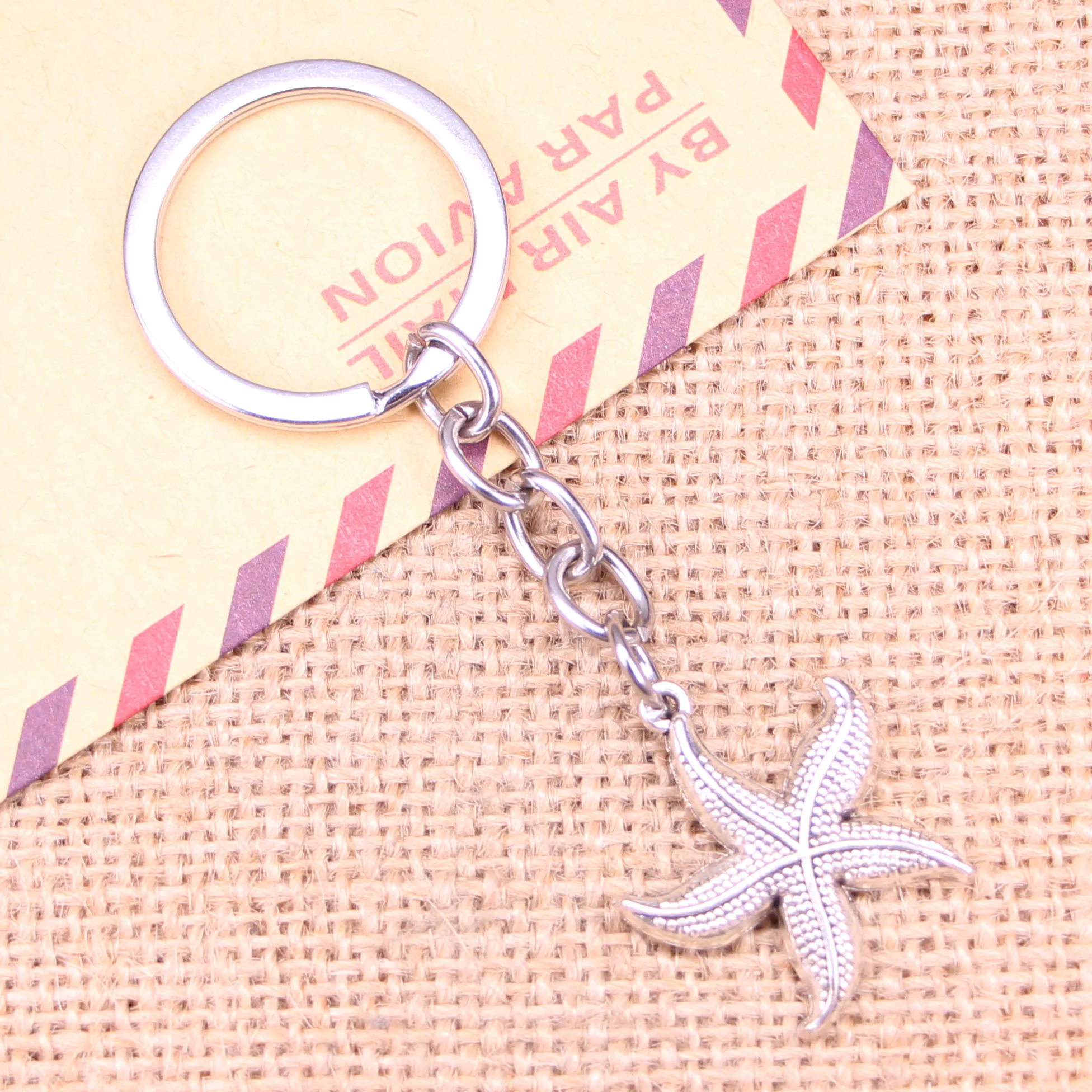 

Новинка, модный брелок для ключей, подвески в виде морской звезды 24 мм, мужские украшения «сделай сам», брелок для автомобильных ключей, суве...