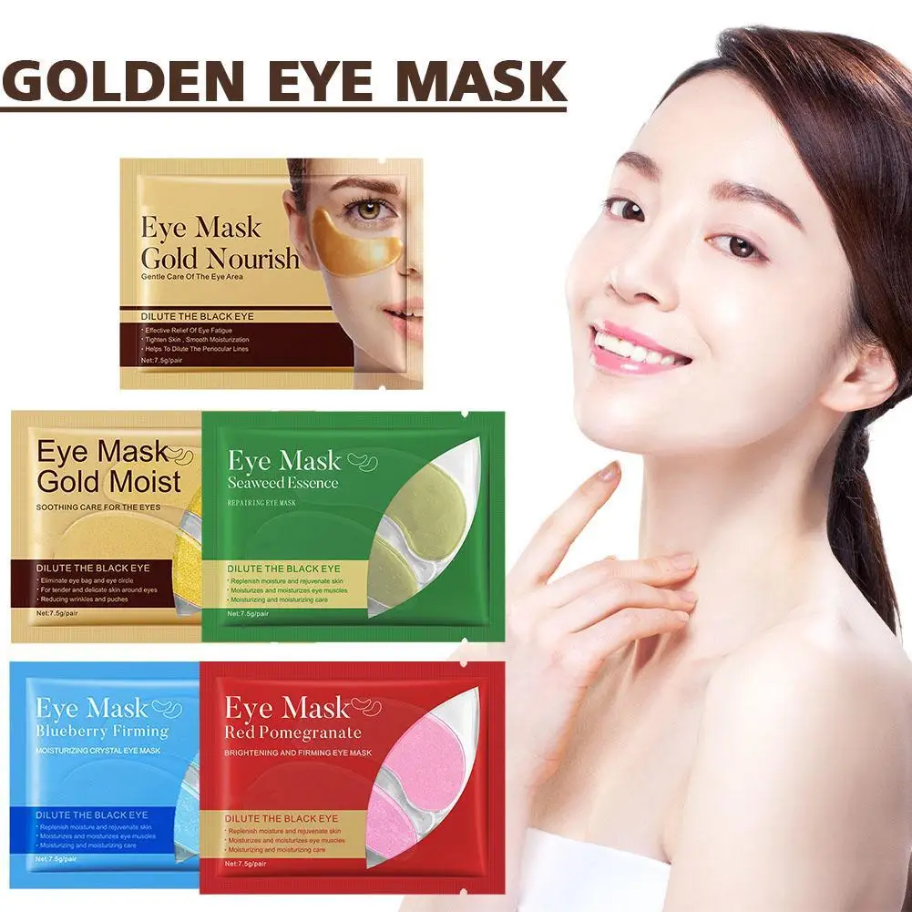 

10 Pair 7.5g Gold Collagen Eye Mask Anti Dark Circles Wrinkle Eye Patches Moisturizing Mung Bean Skin Care Products Eye Care