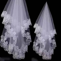 luxury appliqued wedding bridal hair veil 2022 women bride