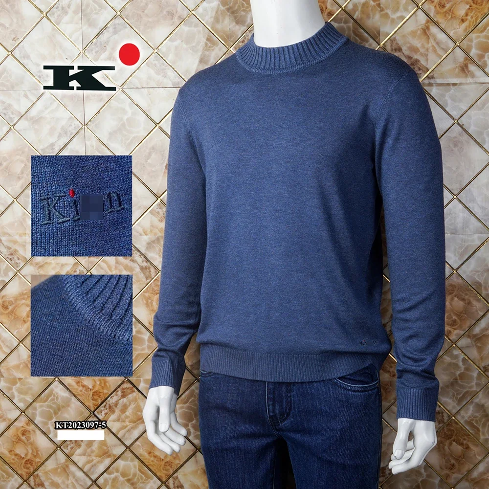 

Мужской кашемировый свитер с вышивкой, с высоким воротником