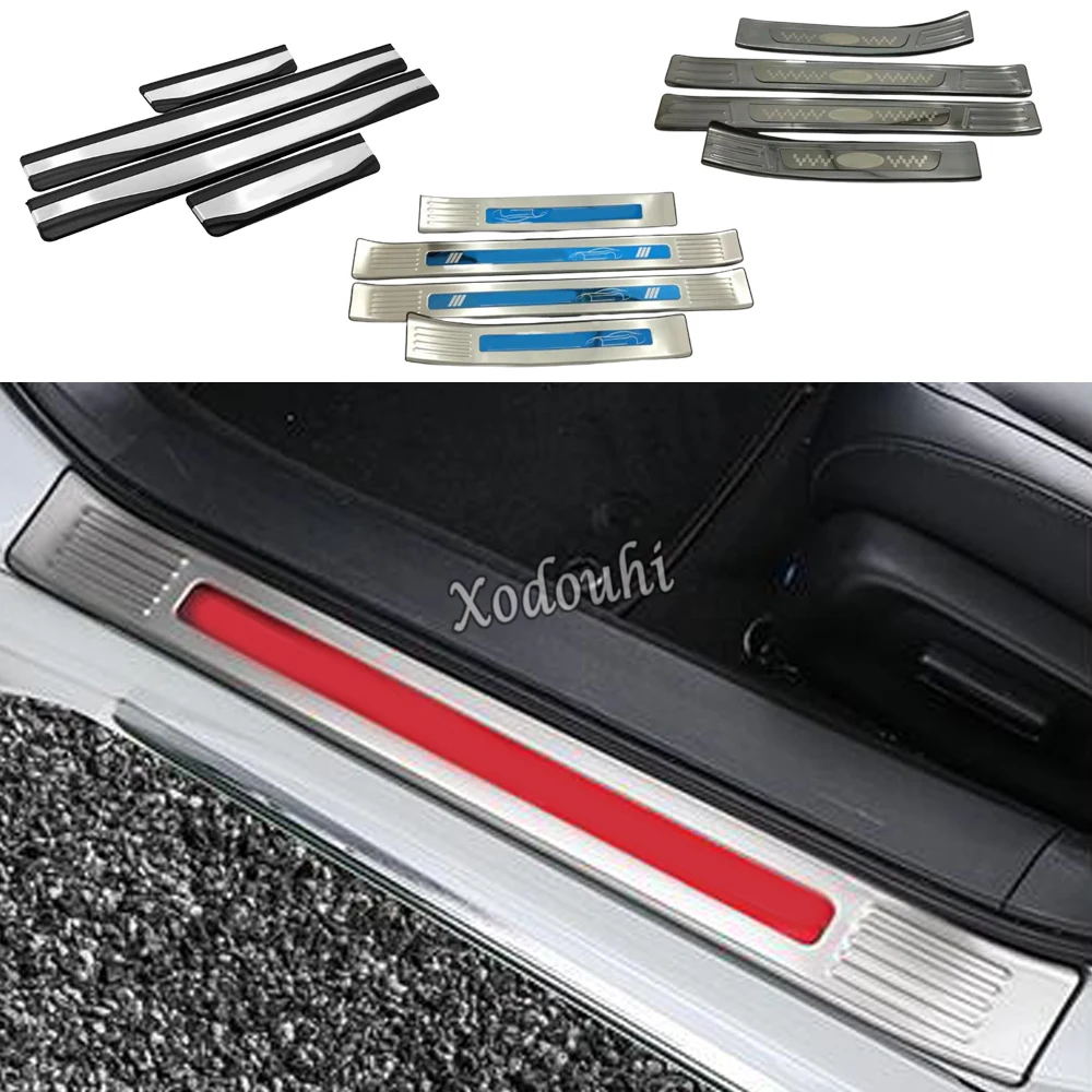 Car Threshold Strip Stainless Steel Door Scuff Plate External Pedal Cover For Honda Accord 10th 2018 2019 2020 2021 2022 2023