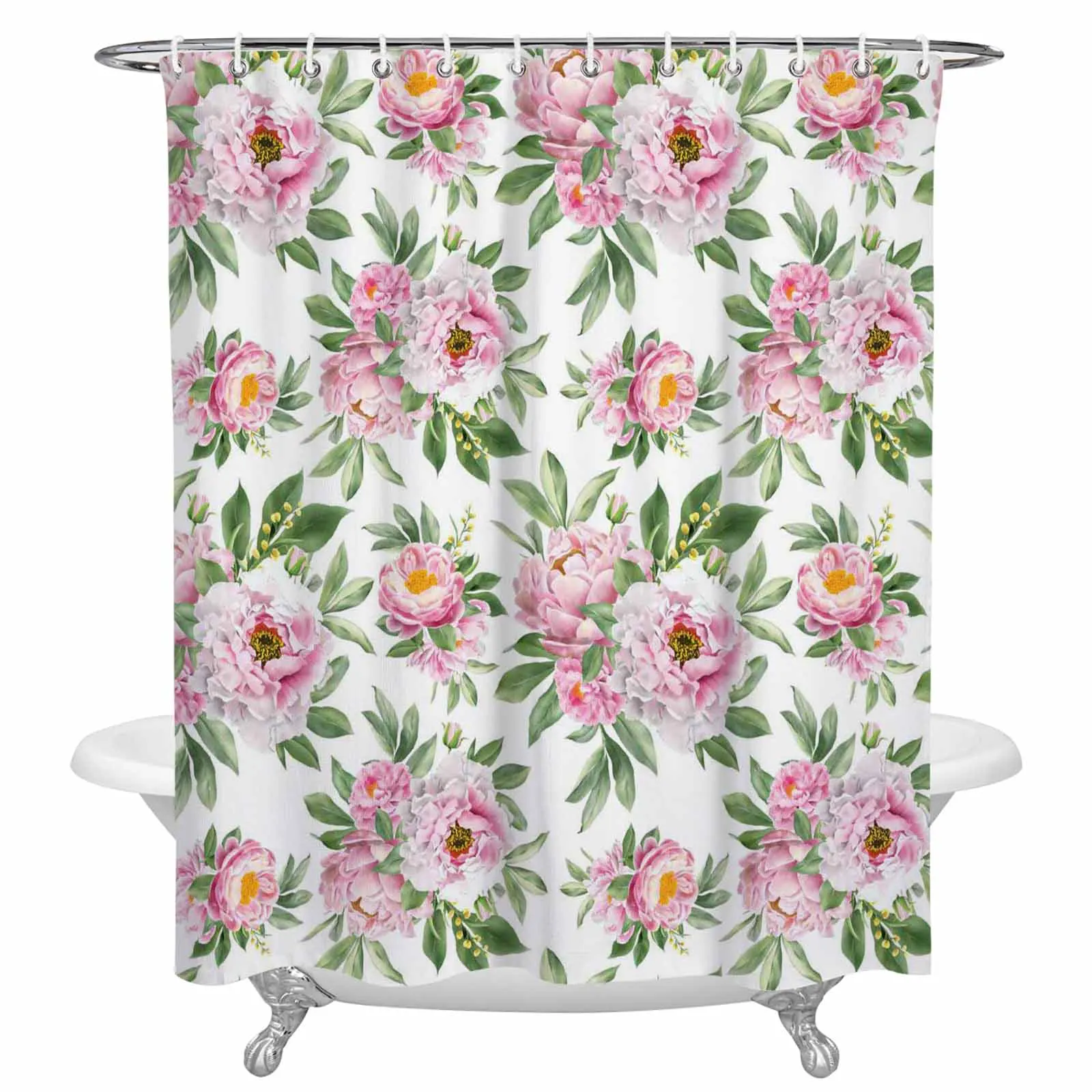

Vintage Pattern Texture Hibiscus Flower Shower Curtain for Bathroom Waterproof Polyester Fabric Bath Curtain Home Bathroom Decor