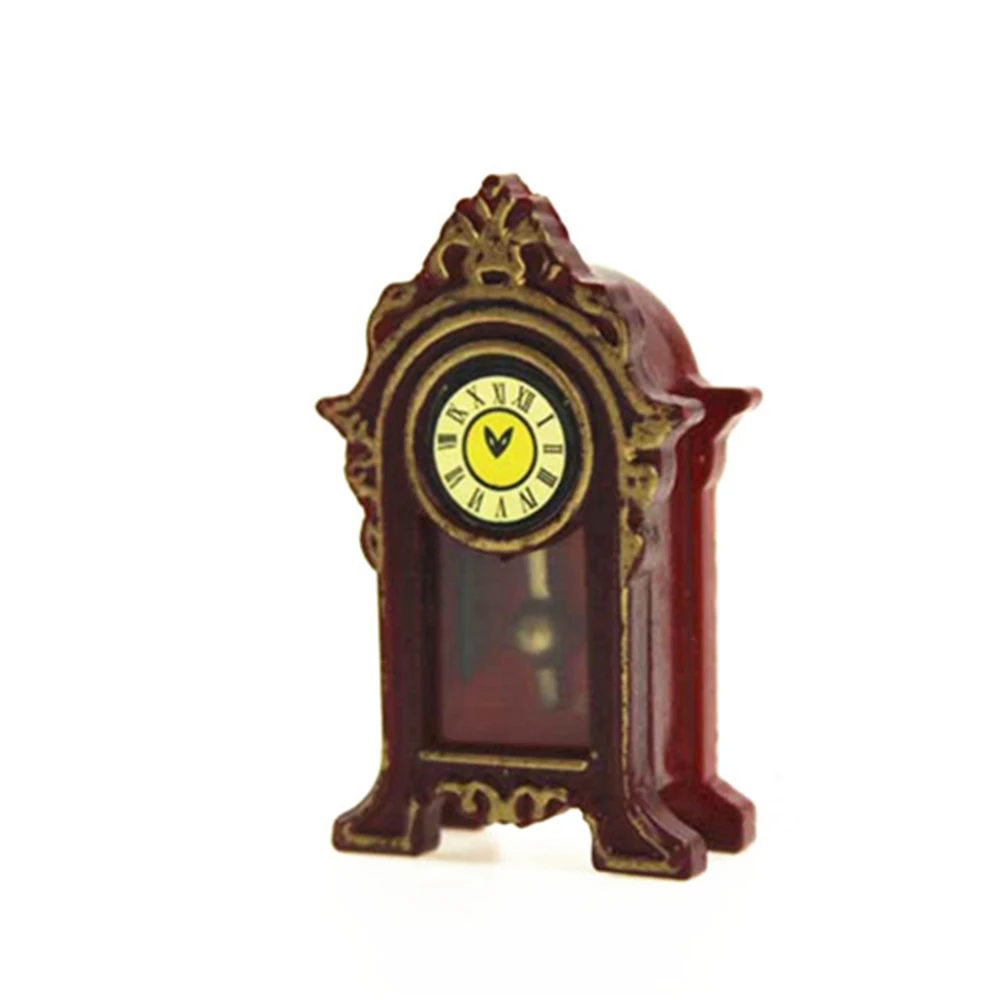 

1/12 миниатюрные деревянные маятниковые часы для кукольного домика, модель мебели, игрушки для мини-украшения, аксессуары для кукольного домика