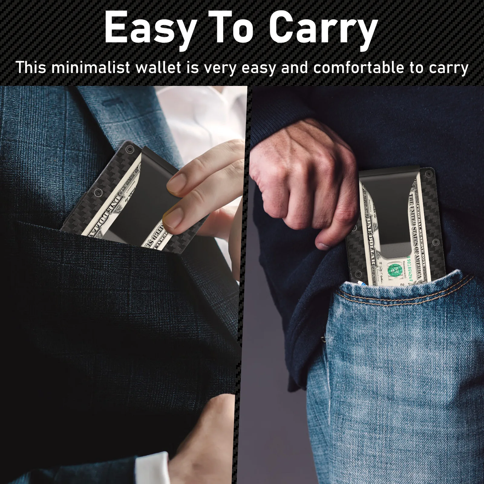 

RFID Card Bag Carbon Fiber Fashion Wallet Metal Wallet Card Clip Prevention Of Electronic Theft Car Interior Accessories