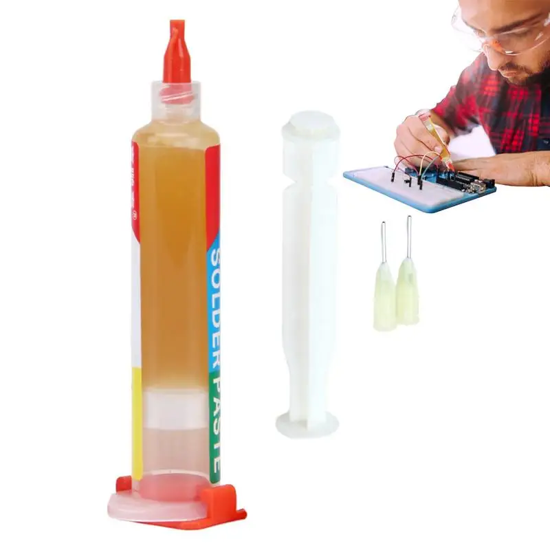 

Флюс-паста для пайки, 10 мл, не требующая мытья флюс-паста для пайки с помощью шприца, Паяльные Аксессуары «сделай сам» для печатных плат