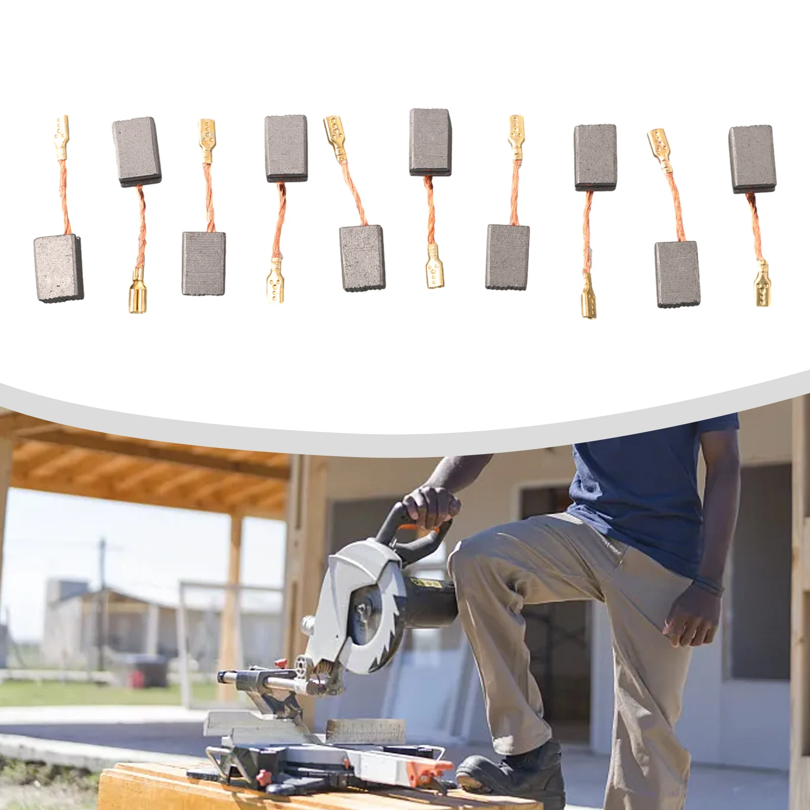 

Сменные угольные щетки, 10 шт., для электродвигателей 14 мм x 9 x 6 мм с пружиной для электроинструментов, включая дрели и пилы