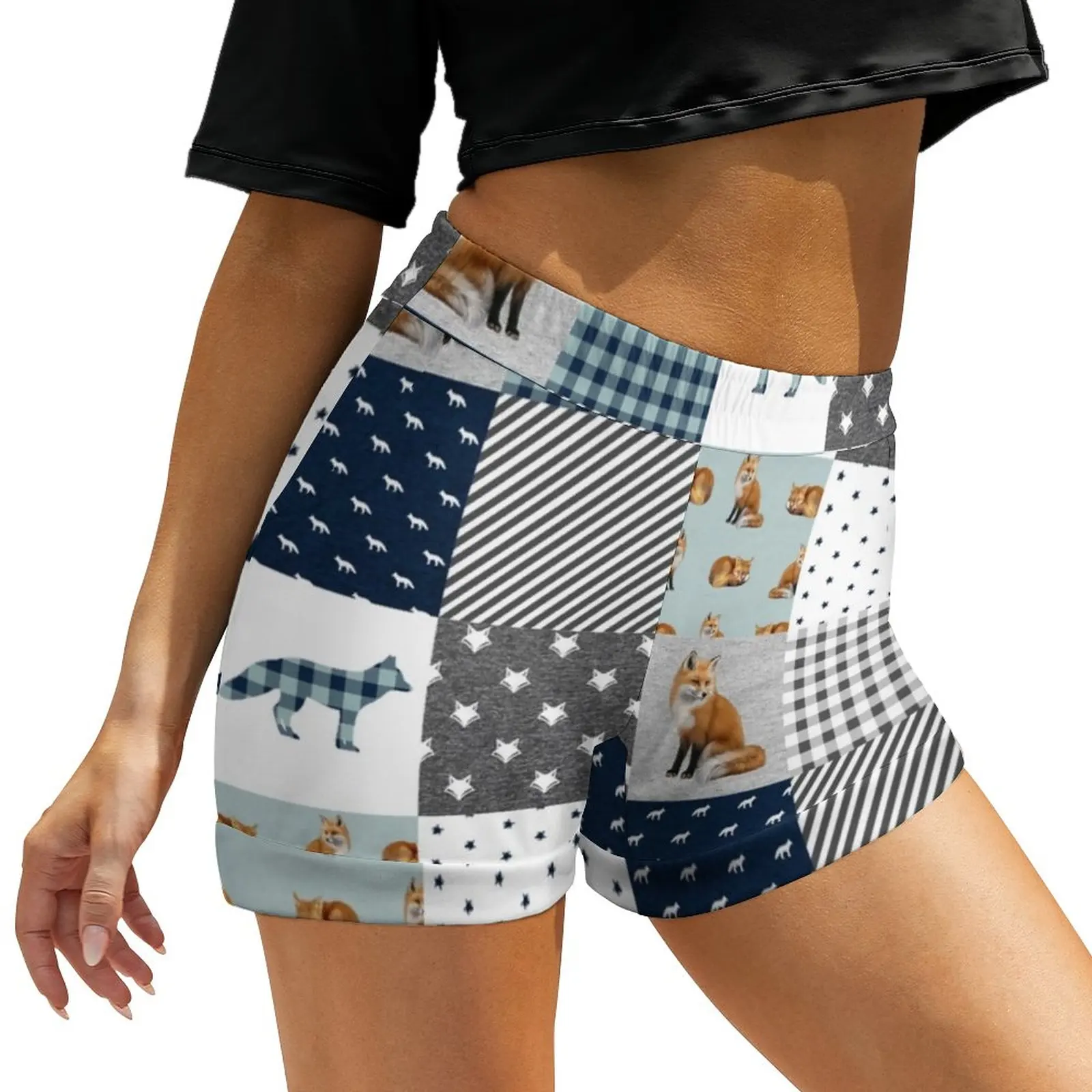 

Шорты женские с принтом в клетку, большие размеры