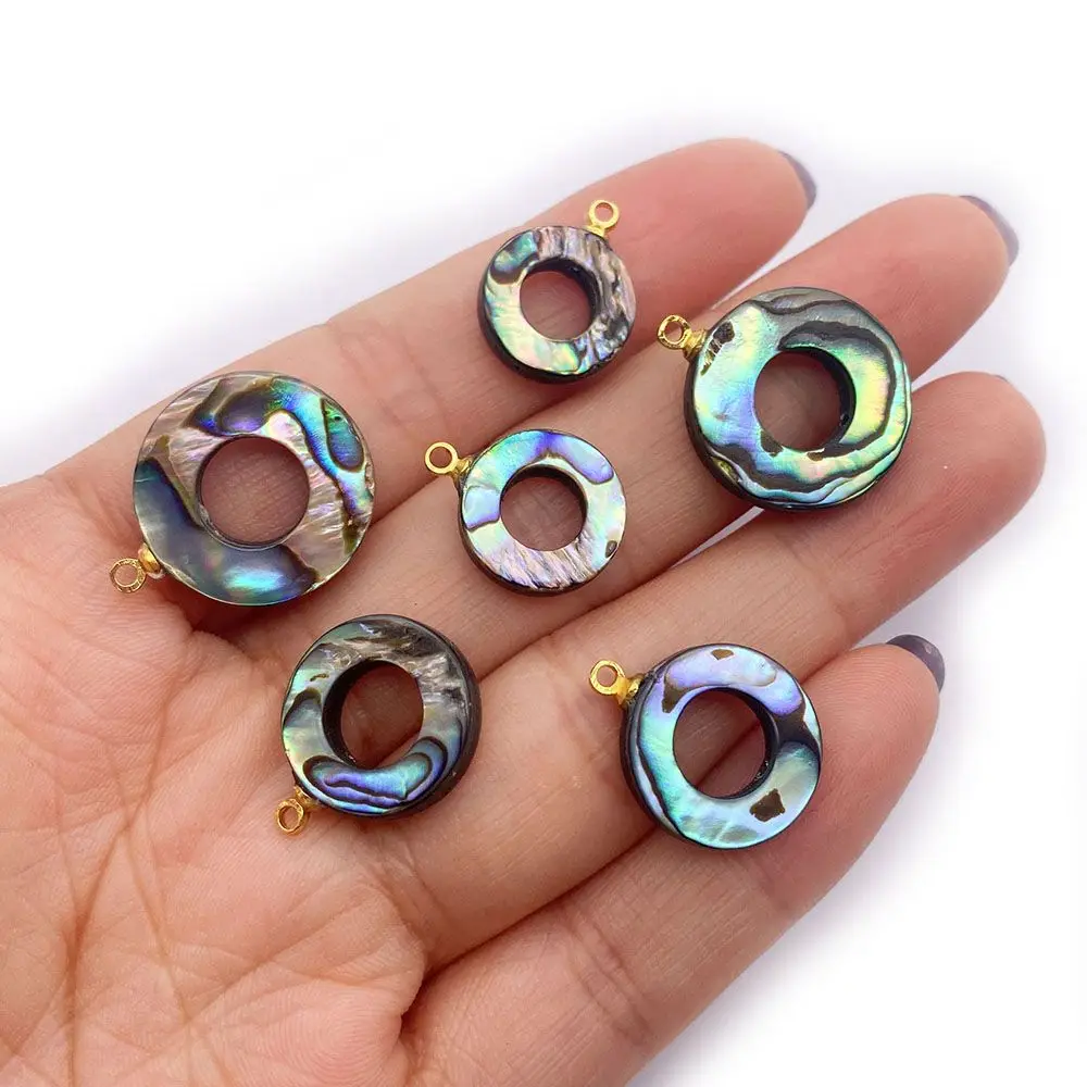 

Exquisite Natural Abalone Shell Round Pendant 13-18mm Colorful Charm Fashion Jewelry DIY Necklace Earring Bracelet Accessories