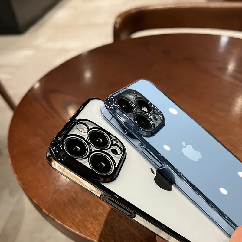 Роскошный высококачественный прозрачный чехол с покрытием для телефона iPhone 15 14