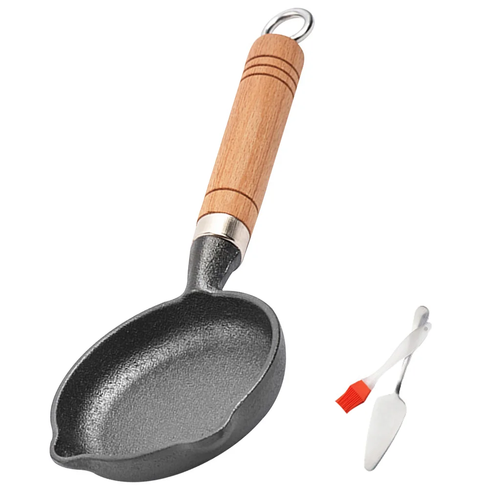 

1 Set of Mini Cast Skillet Household Frying Pan Non-stick Frying Pan Egg Frying Pan