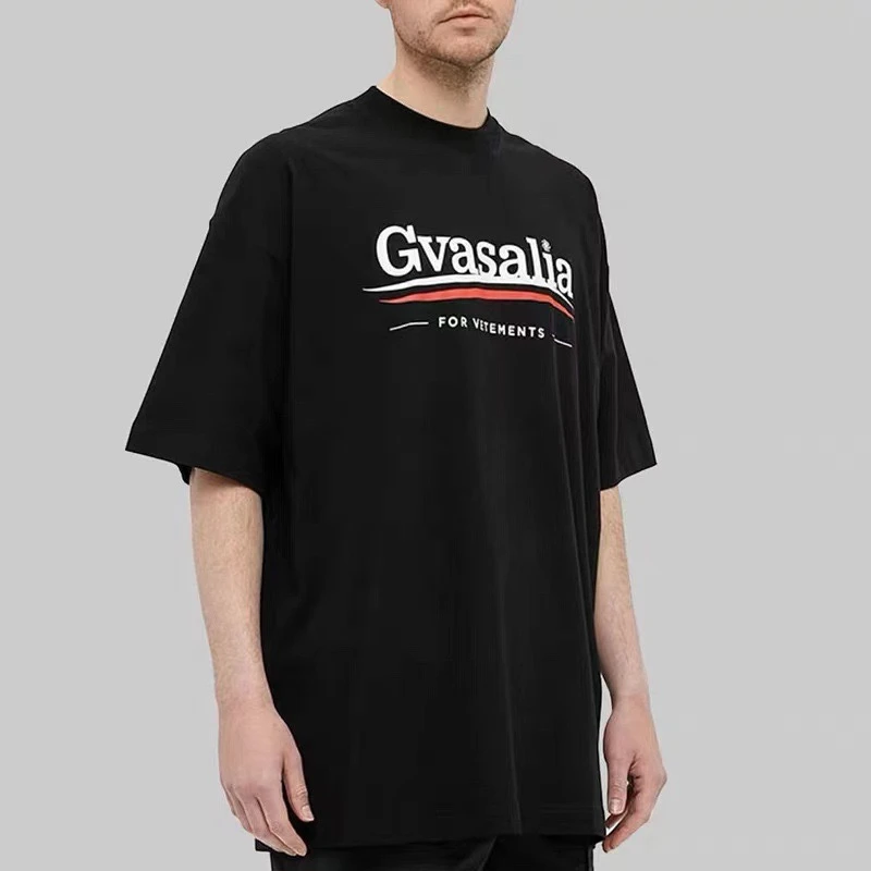 

Oversized Vetements T-Shirt Men Women 1:1 High QualityCoke Wave LOGO Letter Print T Shirt Tops For Men y2k