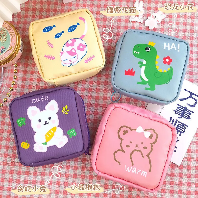 Cute multifunctional sanitary napkin bag Japanese and Korean girl heart storage bag coin purse storage bag