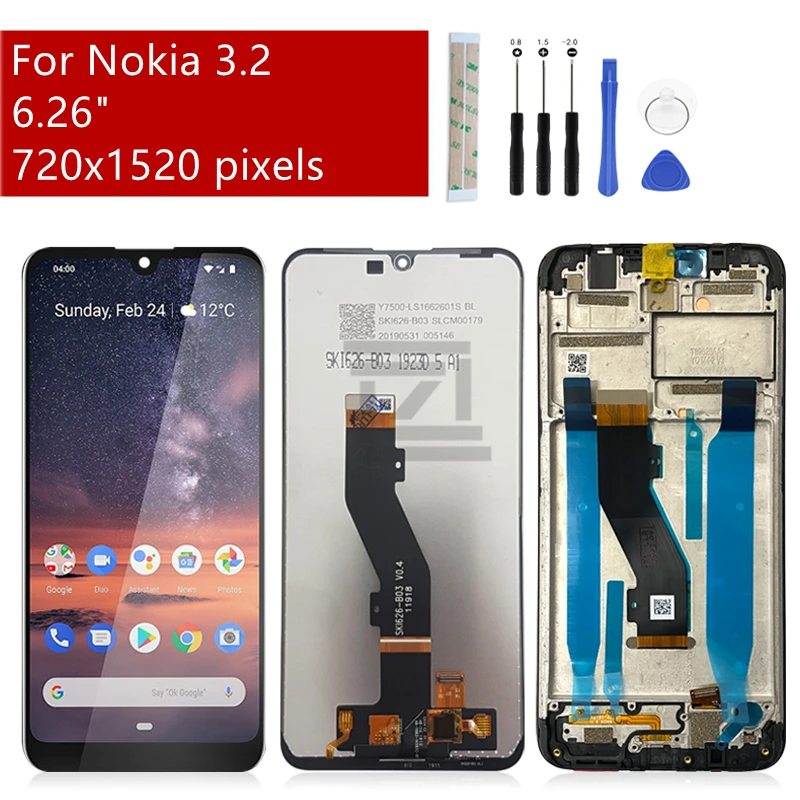 

For Nokia 3.2 LCD Display Touch Screen Digitizer Assembly TA-1156, TA-1159, TA-1164 Display Replacement Repair parts 6.26"