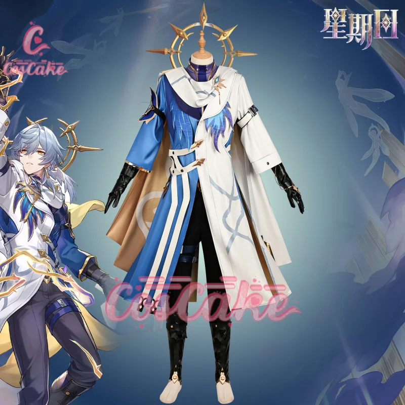 Honkai Star Rail Sunday Косплей Костюм Новые скины Униформа Сине-белое пальто Серьги