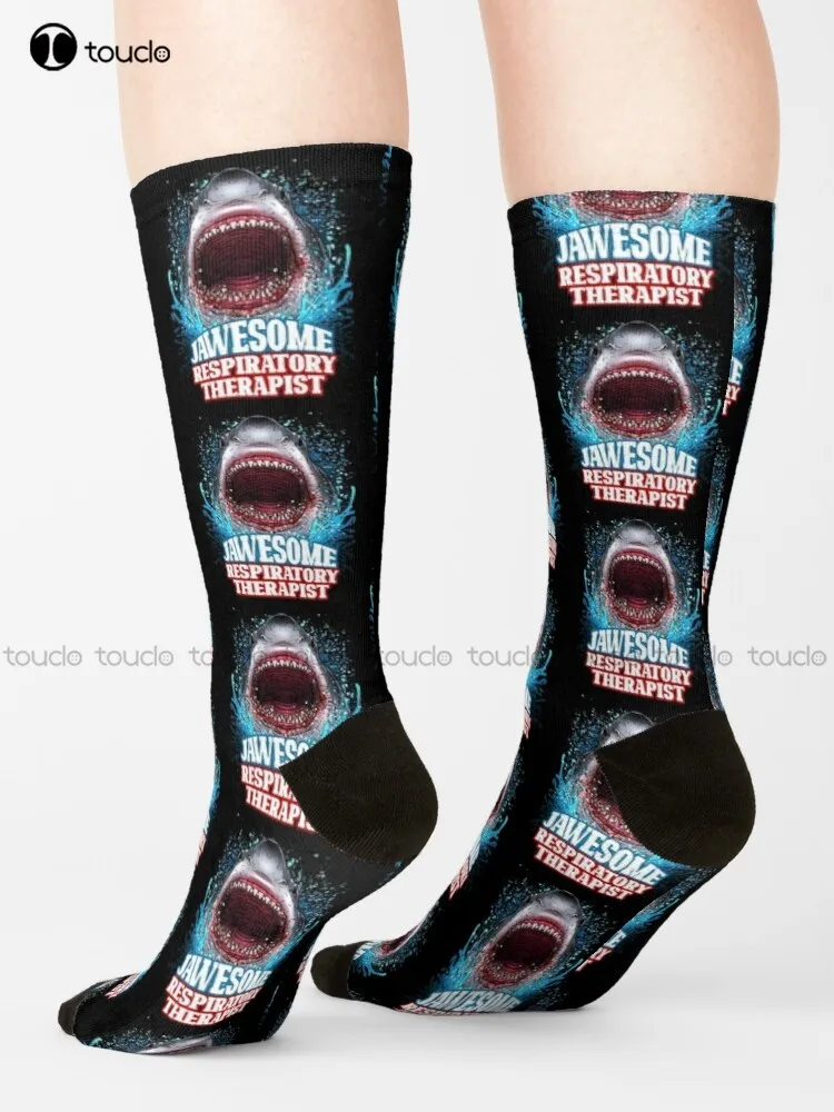

Jawesome Respiratory Therapist - Great White Shark Socks Slouch Socks Personalized Custom 360° Digital Print Gift Harajuku