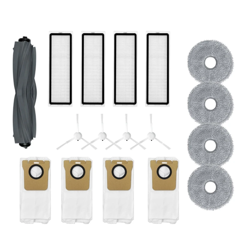 

1 Set Main Brush HEPA Filter Side Brush Mop Cloths Rag Replacement Parts Accessories For Dreame X20 Pro / PLUS