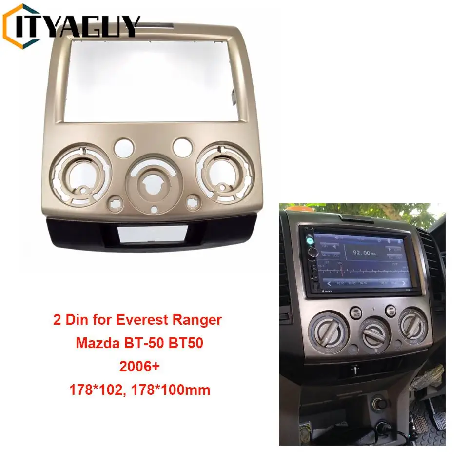 

Fit For Ford Everest Ranger Mazda BT-50 BT50 2 Din DVD Radio Fascia Stereo Frame Panel Dash Mount Installation Trim Kit Bezel