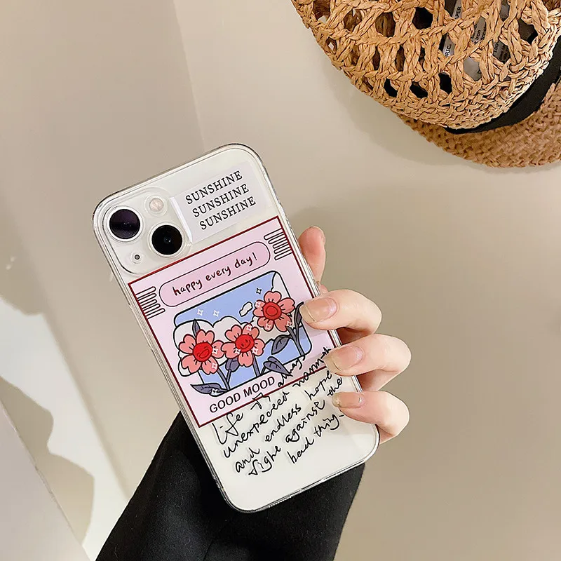 

Soft silicone Flower Retro Phone Case For iPhone 13 12 11 Pro Max Mini XS Max XR X 8 7 6 6S Plus Bumper Back Cover Fundas Capa
