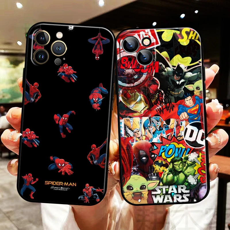 

Marvel Spiderman For Apple iPhone 13 12 11 Pro Max 13 12 Mini 5 5s 6 6S 7 8 Plus SE2020 X XR XS Max Phone Case Soft Carcasa