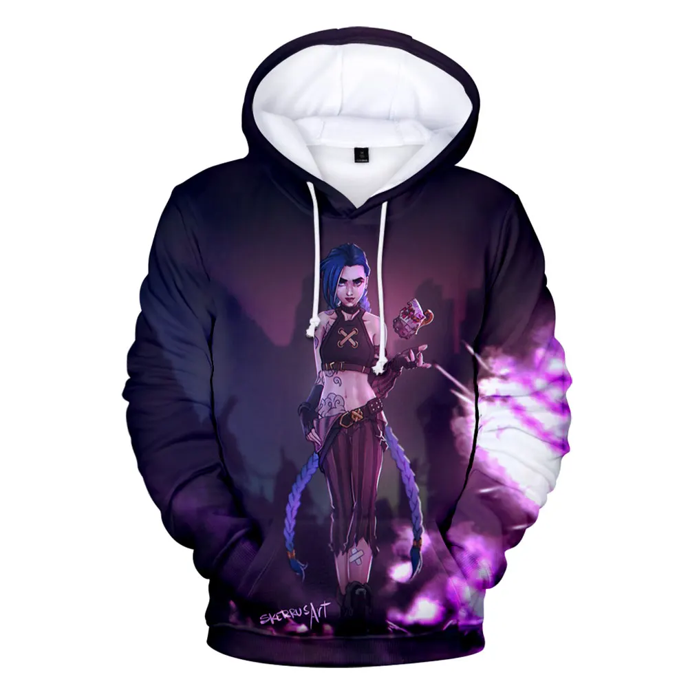 

Толстовка Arcane Jinx, модная универсальная толстовка с 3D принтом в стиле Харадзюку, унисекс, топы, Мужская одежда, милые пуловеры с аниме-играми ...