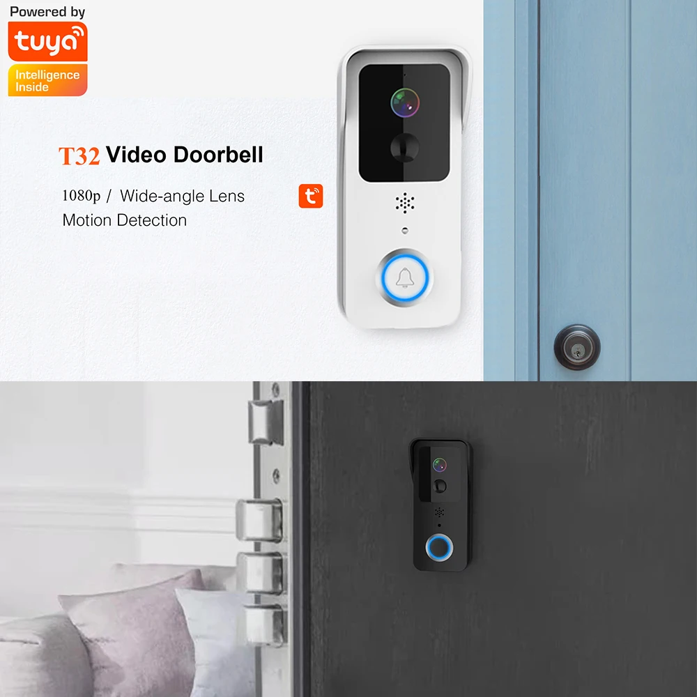 

5G 2.4GHz Dual WiFi Outdoor Wireless Door Bell Tuya 1080P Video Doorbell Waterproof Smart Home Intercom Door Phone Camera