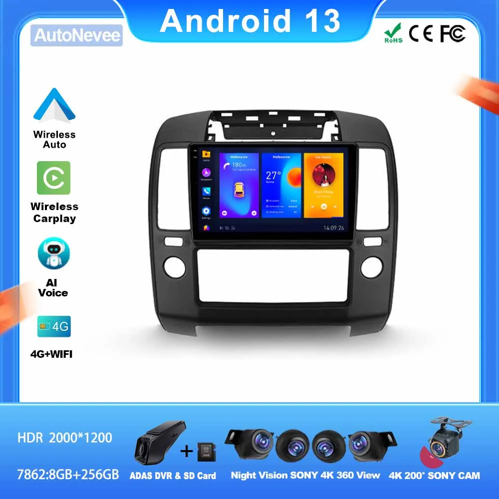 

Android For Nissan Navara 3 D40 2004 - 2010 Car Player Auto Radio GPS Video Navigation Dash Cam No 2din DVD Head Unit Dash Cam