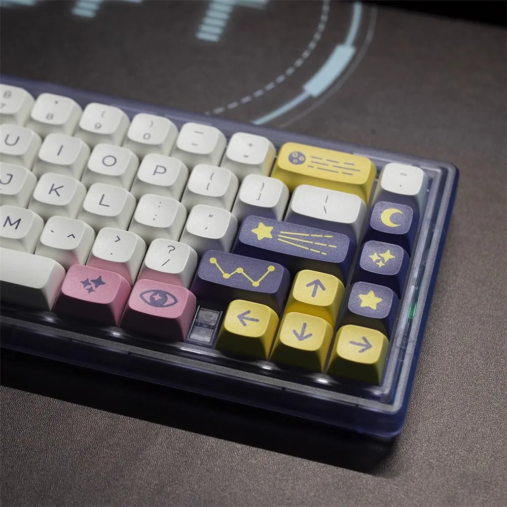 

USLION 132 Keys Purple Constellation Theme Keycaps XDA Profile PBT Key Cap for Mechanical Gaming Keyboard MX Switch Custom Set