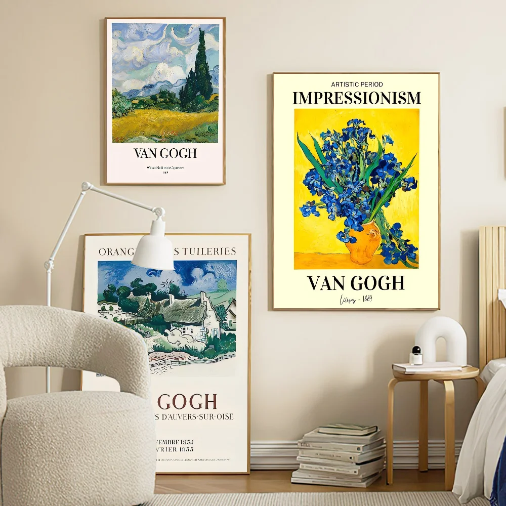 Great Painter Vincent Van Gogh Classic Movie Posters Fancy Wall Sticker For Living Room Bar Decoration Decor