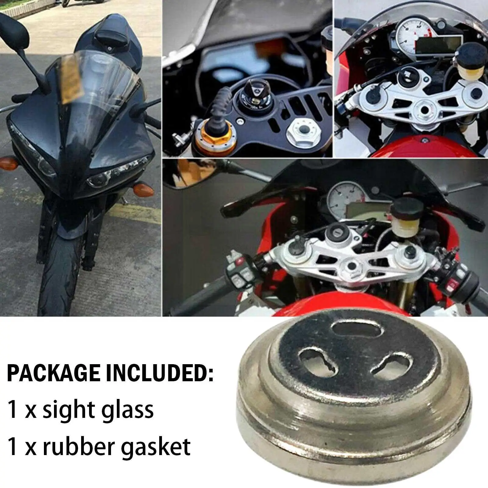 

1 Pcs 10/12/14mm Brake Master Cylinder Reservoir Sight Road Pump Oil Glass Mirror Motorcycle Off Top D7u7