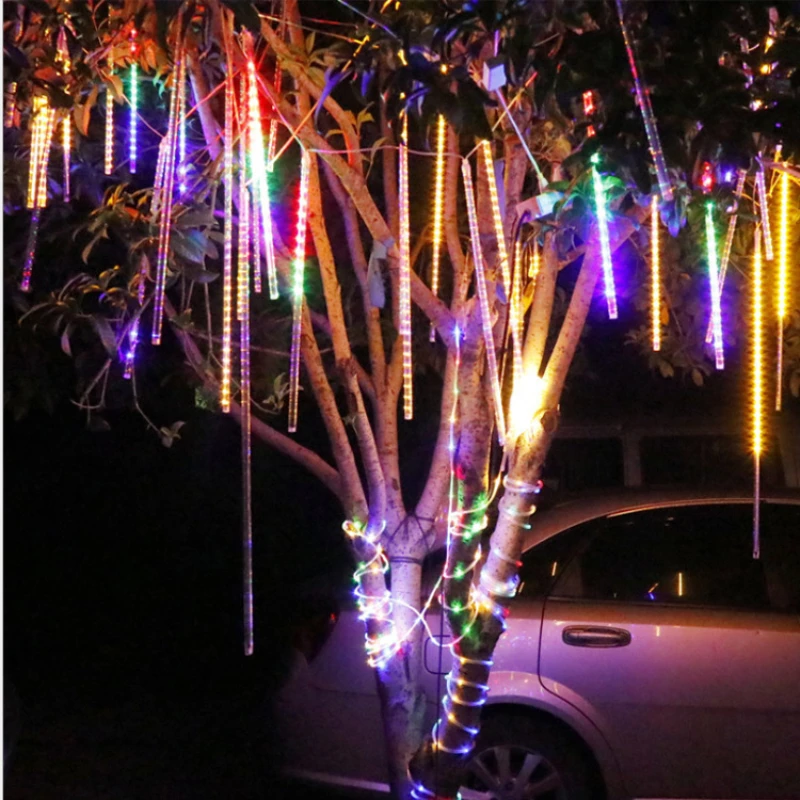 

30cm/50cm LED Meteor Shower Lights Christmas Tree Decor Fairy Luces De Navidad Party Outdoor Garden Backyard Lighting Decoration