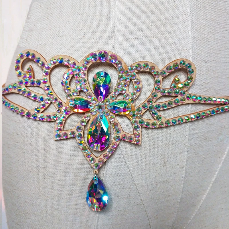 Блестящий Пояс на талию для танца живота блестящие Многослойные аксессуары тела