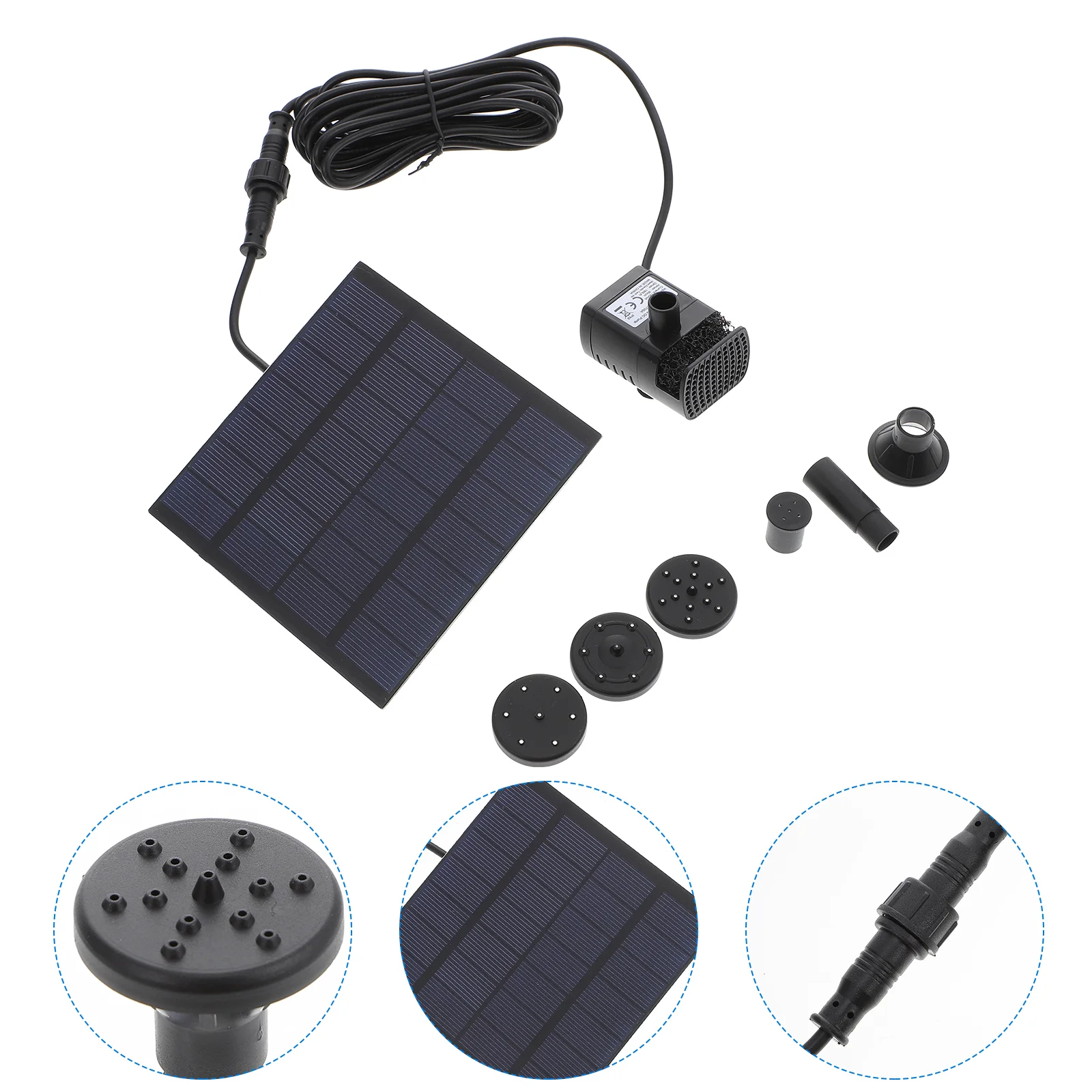 

7V 1.2W 180L/H Solar Power Water Pump Aquarium Fountain Pool Garden Pond Submersible Pump (Black)