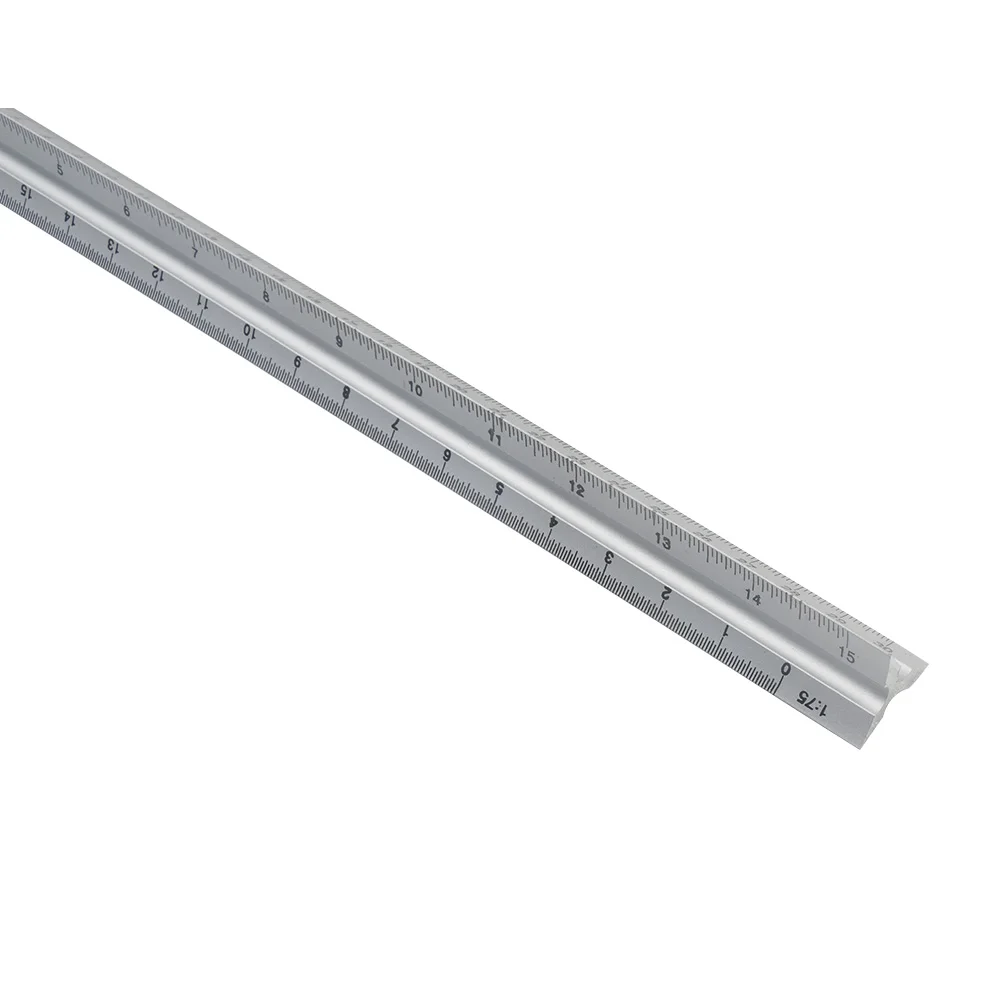

30cm Architect Silver Accurate Clear Triangle Ruler Scale Aluminum Alloy Engineer Technical