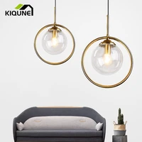 chandeliers nordic modern circle glass pendant lights single head e14 light holder restaurant bar living room decorative lamps